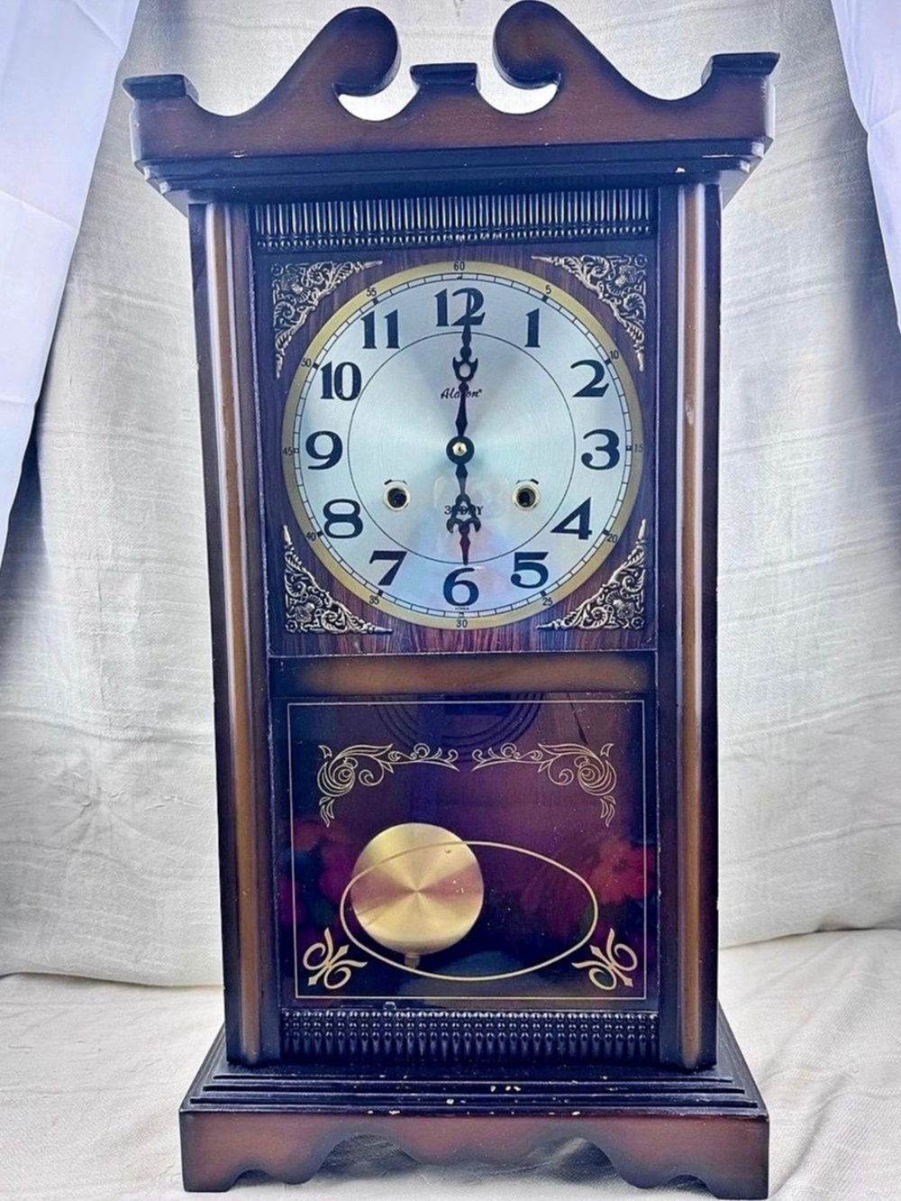 Alaron C-2414 Wooden Pendulum Clock Brown Decor